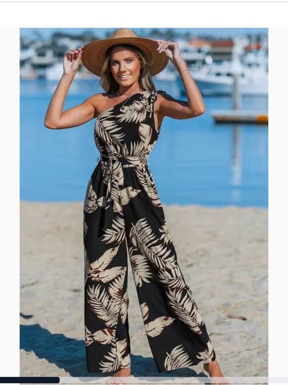 NWT Jumpsuit Tropical Leaf Print